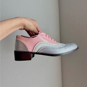 Pink and grey Women's Oxford Shoes